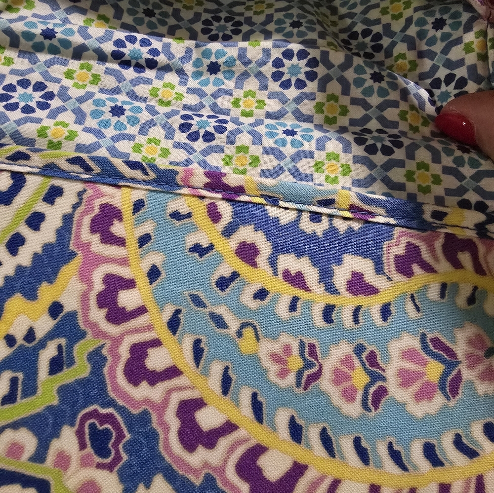 Vera Bradley Blue and Green Patterned Fabric - Picture 4 of 6